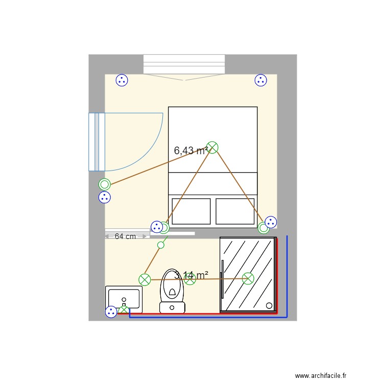 Projet Chambre garage. Plan de 0 pièce et 0 m2