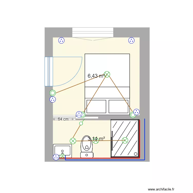 Projet Chambre garage. Plan de 