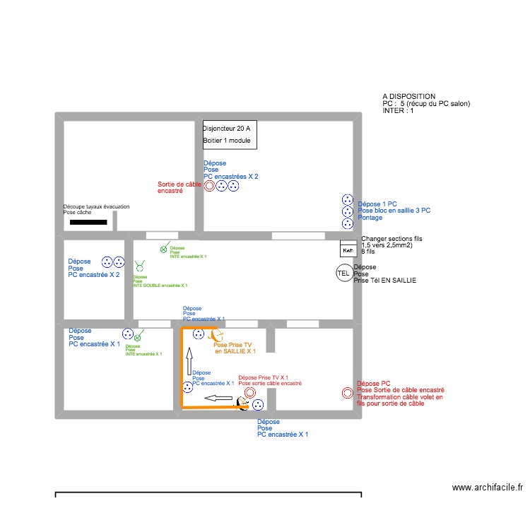 appartement aubagne. Plan de 6 pièces et 22 m2