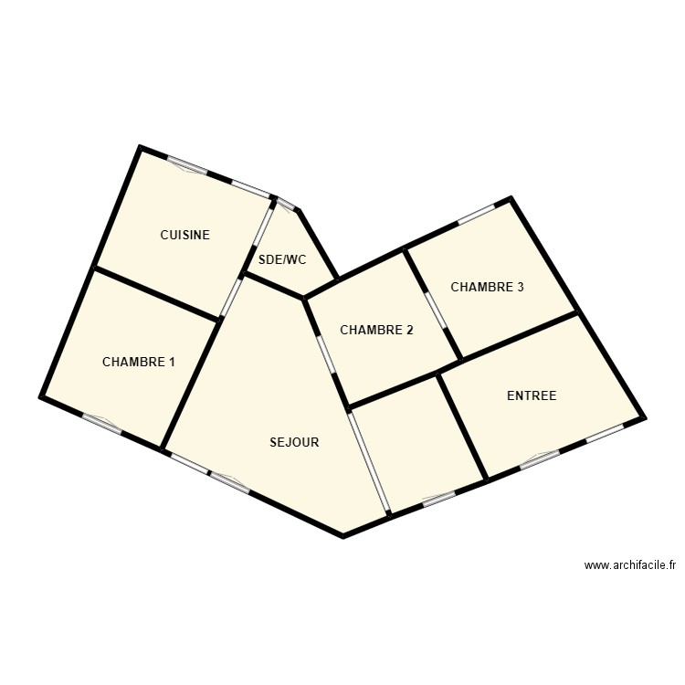 GERNIOUX. Plan de 8 pièces et 76 m2