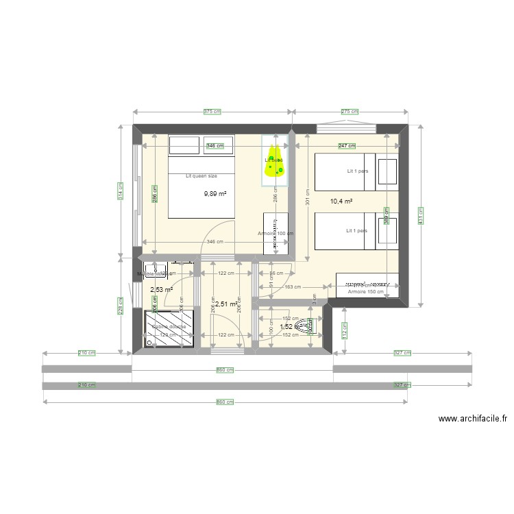 New Favone 2 chambres 6,5x5,25. Plan de 0 pièce et 0 m2
