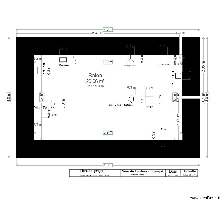 Agencement salon plan final. Plan de 0 pièce et 0 m2