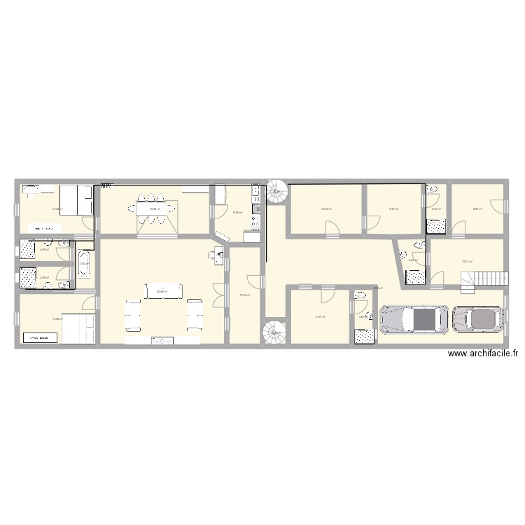 Plan de maison Tranquilité. Plan de 20 pièces et 245 m2