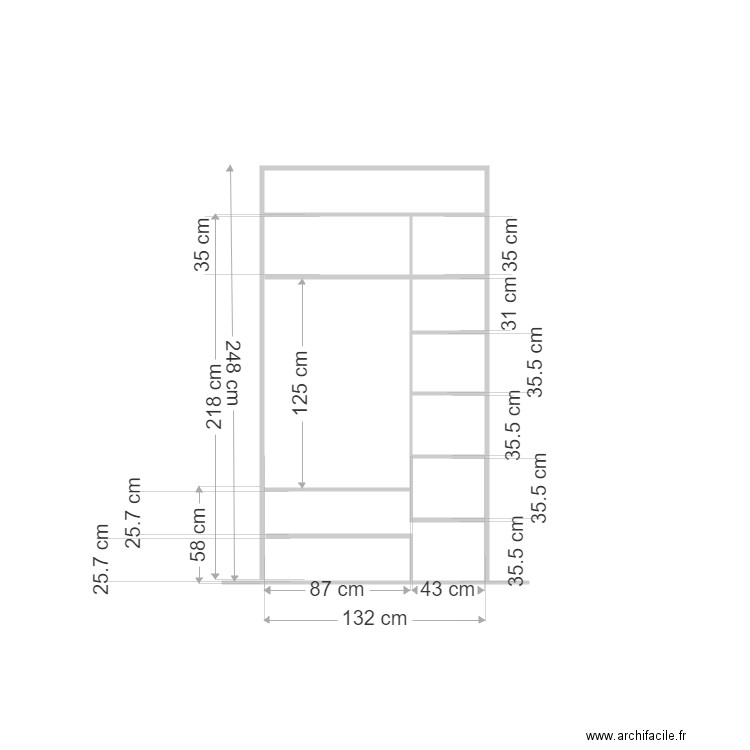 placard fonck 1ouvert. Plan de 0 pièce et 0 m2