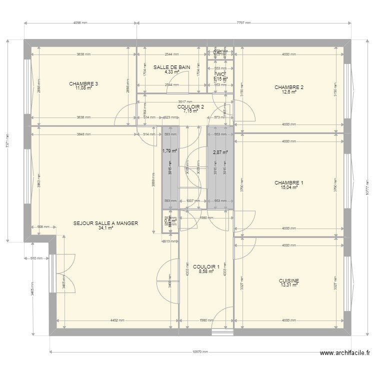 CHLOE CAMBERABERO DEMOLITION. Plan de 13 pièces et 113 m2