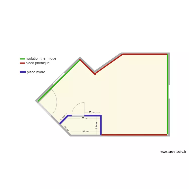 VAUTHIER PLAN MACONNERIE SDB. Plan de 