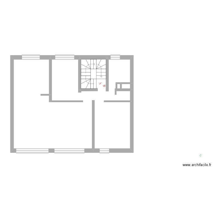 Théodore 1er étage électricité commun implantation. Plan de 1 pièce et 68 m2