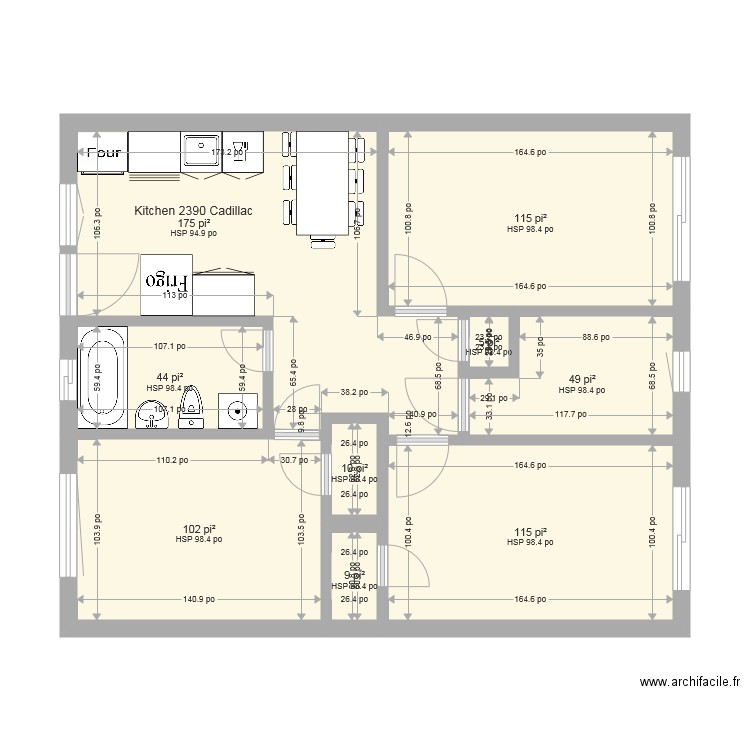 2390 Cadilac. Plan de 0 pièce et 0 m2