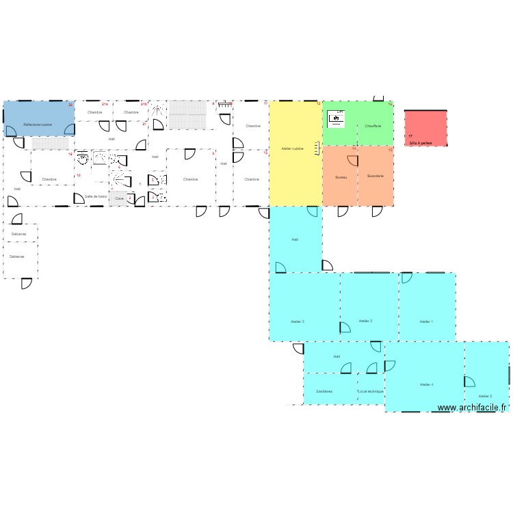 ERE  bâtiment A et ateliers compartiments. Plan de 0 pièce et 0 m2