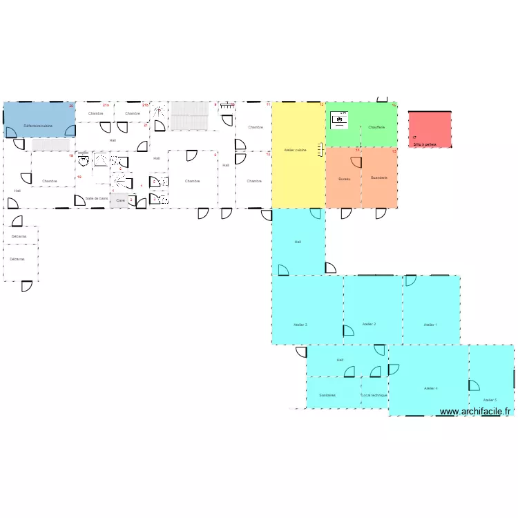 ERE bâtiment A et ateliers compartiments. Plan de ERE bâtiment A et ateliers compartiments. Plan de