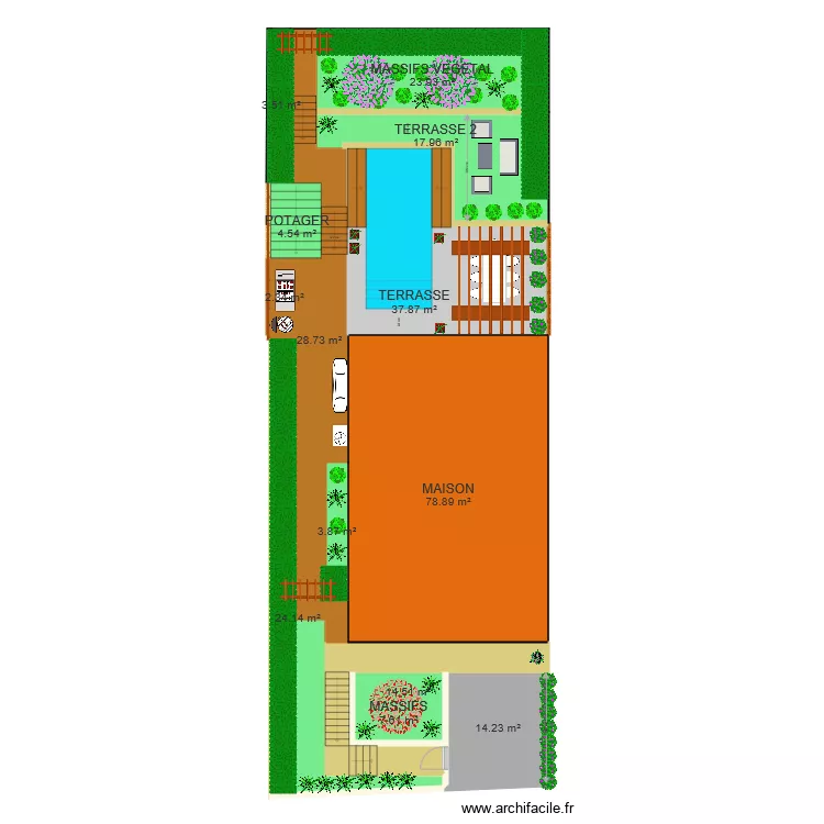Plan exterieur Spas 19DT V2. Plan de 