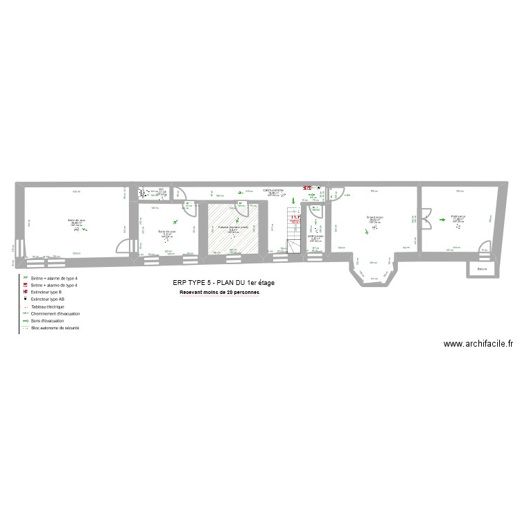 Manoir-LDH-1er-Etage-Incendie-2. Plan de 8 pièces et 109 m2