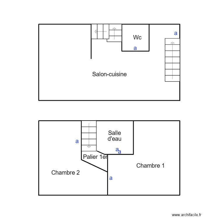 PLONEOUR LANVERN DE CARVAHLO. Plan de 3 pièces et 13 m2