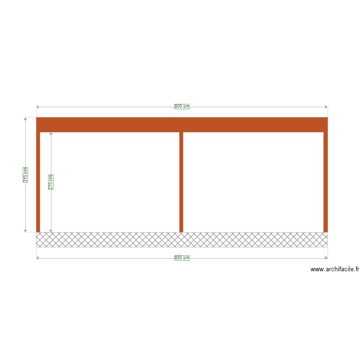 Carport vue de face 1. Plan de 0 pièce et 0 m2