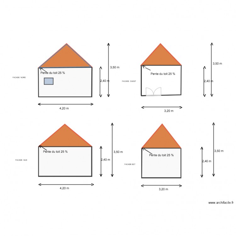 PLAN DES FACADES CHALET. Plan de 0 pièce et 0 m2