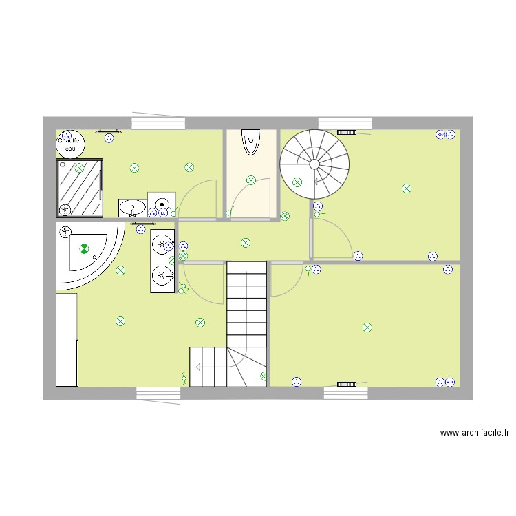 BOULGAGANA ETAGE 11. Plan de 4 pièces et 41 m2