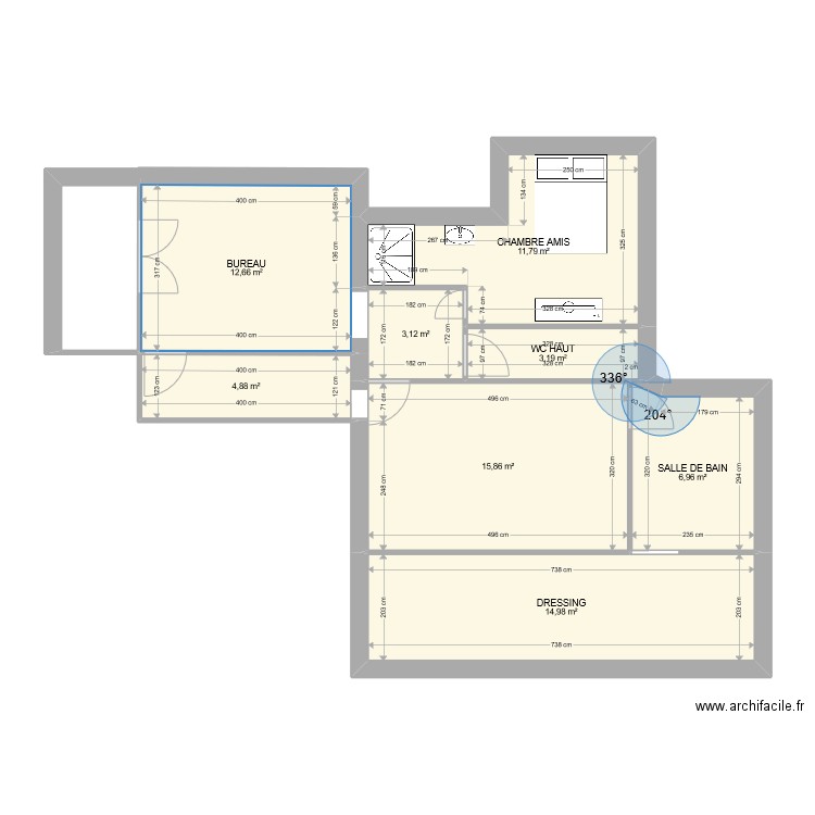 PIN ROLLAND EXTENSION HAUT . Plan de 8 pièces et 73 m2