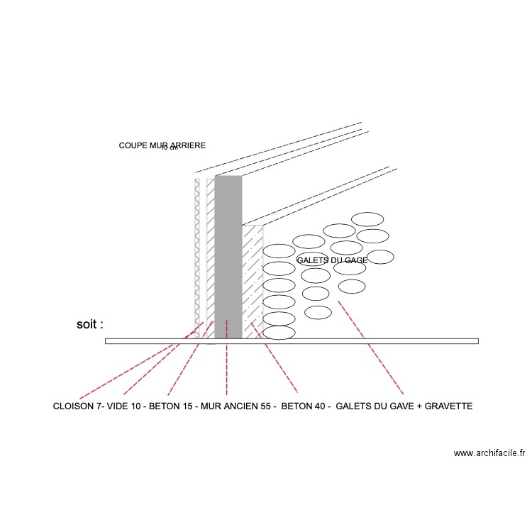 Mur arrière GRANGE. Plan de 0 pièce et 0 m2