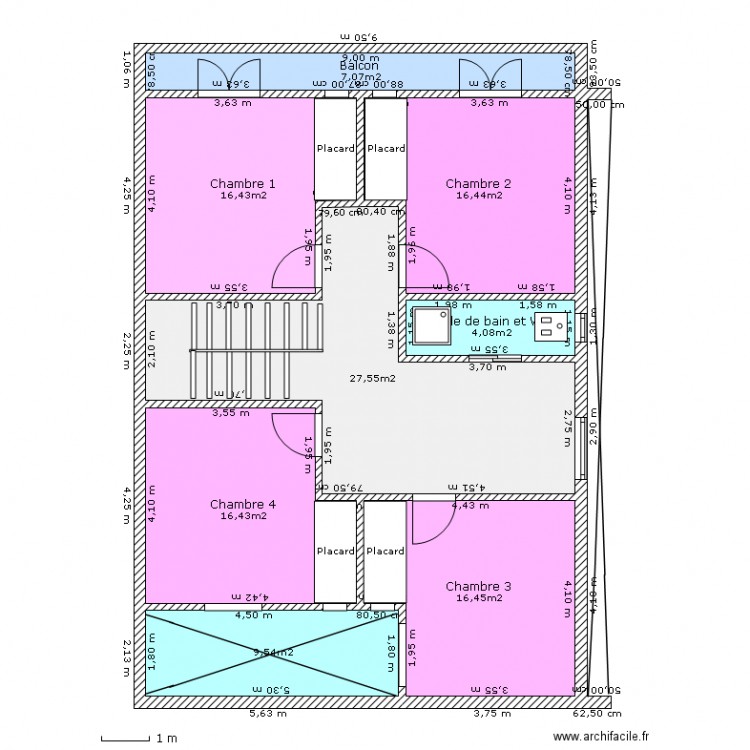 1 étage. Plan de 0 pièce et 0 m2