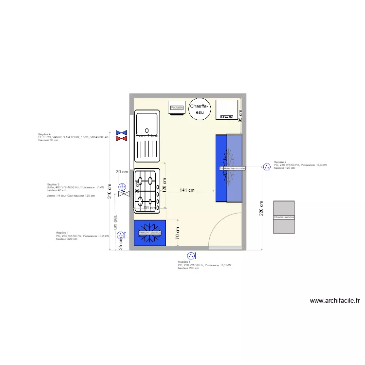 Projet Traiteur Moaty. Plan de 