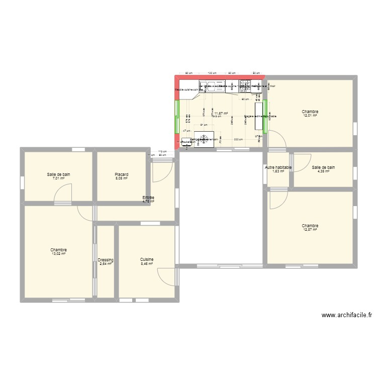 MV11. Plan de 11 pièces et 83 m2