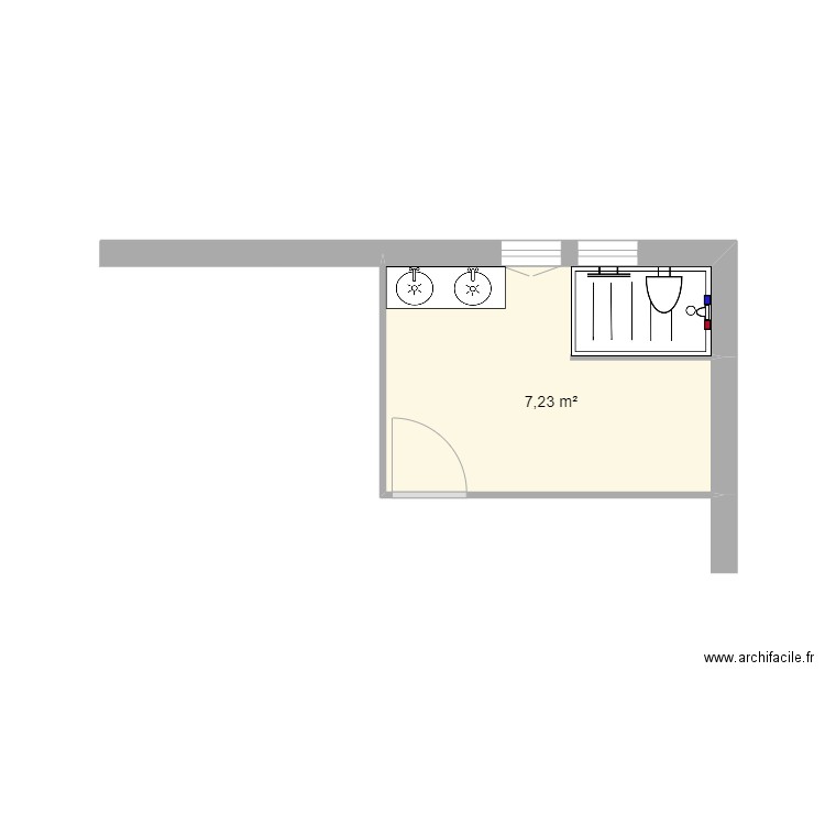 TRONEL. Plan de 1 pièce et 7 m2