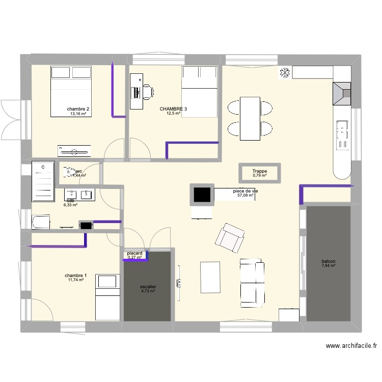 Maison Beauzac avec travaux WC. Plan de 12 pièces et 118 m2