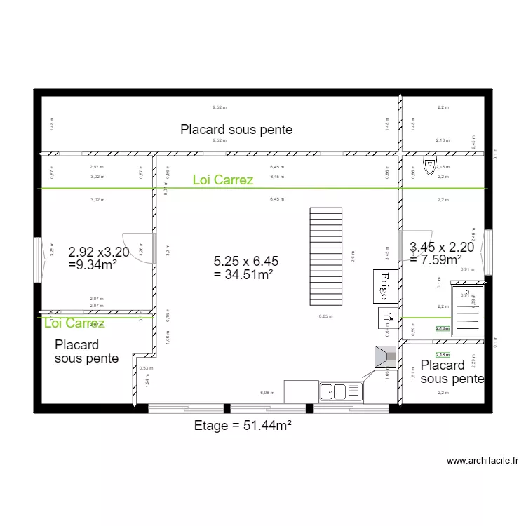 chalet 80 etage. Plan de 