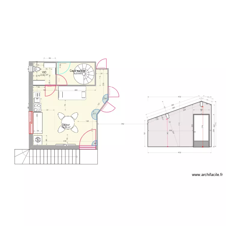 S&eacute;jour loc 1. Plan de 