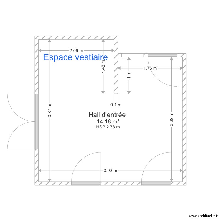 Hall entree. Plan de 0 pièce et 0 m2