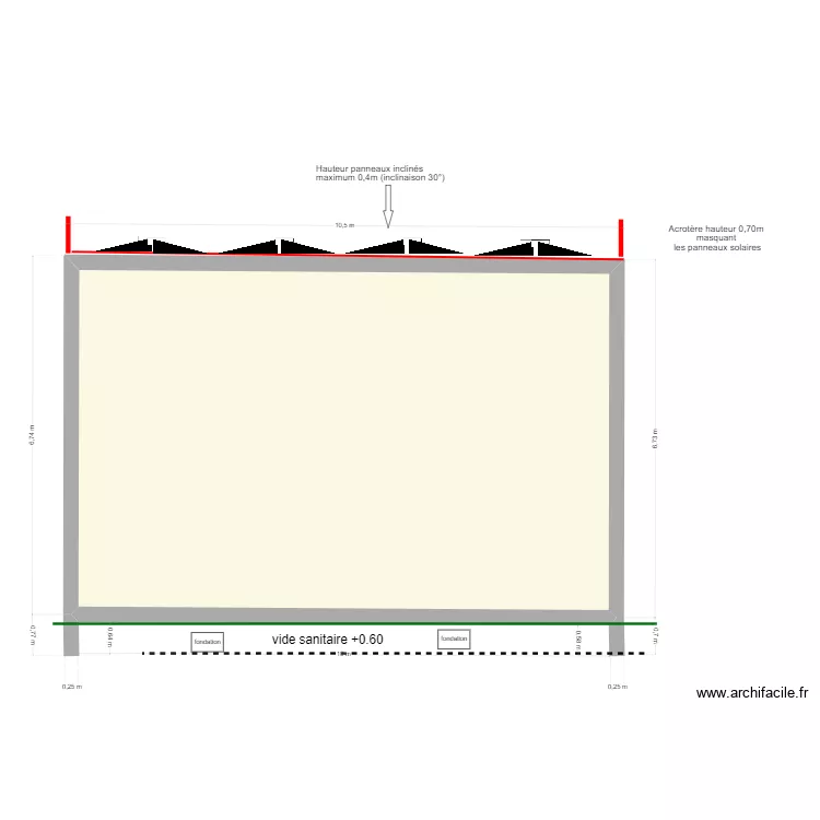 Plan de coupe toiture plate TOITURE 1 PV. Plan de Plan de coupe toiture plate TOITURE 1 PV. Plan de