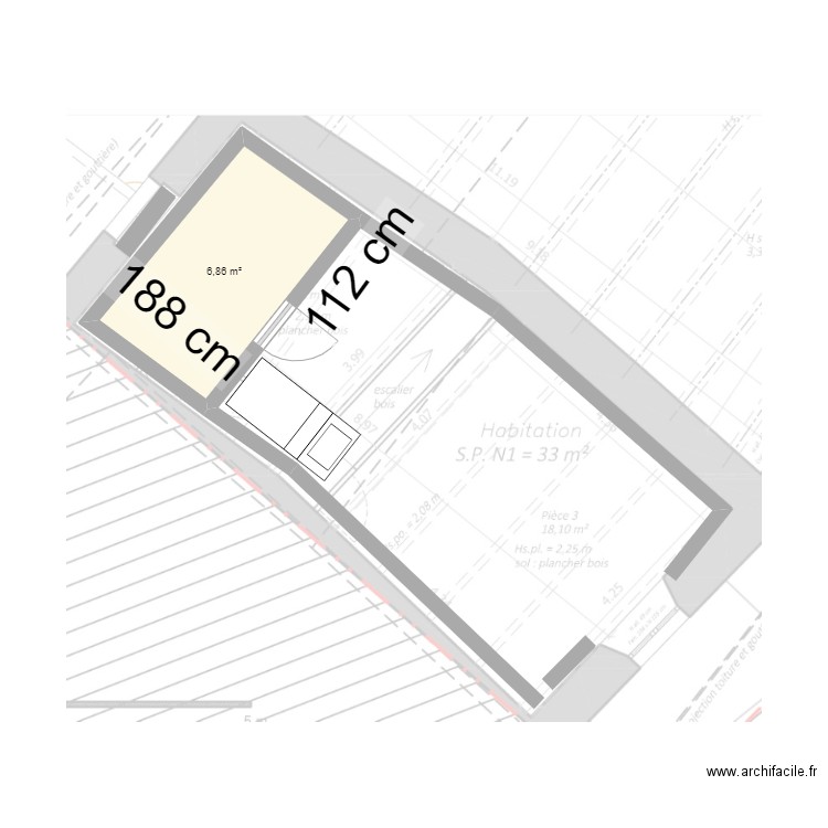 REEL STUDIO 1. Plan de 1 pièce et 7 m2