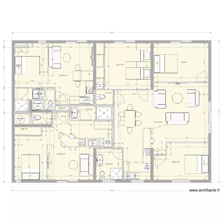 Yvrac Projet SSSOL 12 sans meuble. Plan de 