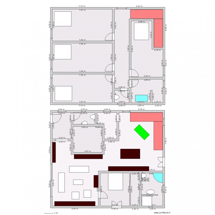 first avec etage et buanderie. Plan de 0 pièce et 0 m2