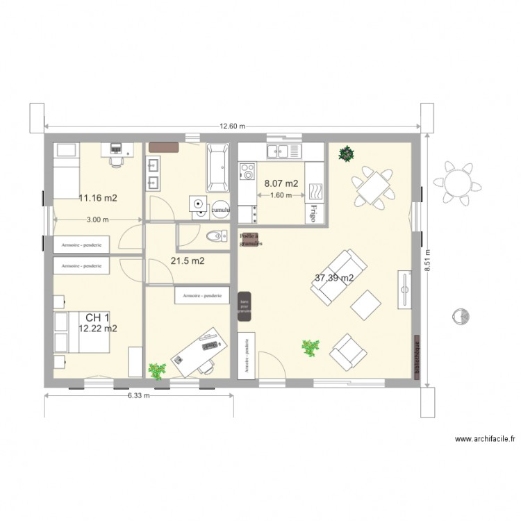 2015 01 19 Projet Poupoune 2ème . Plan de 0 pièce et 0 m2