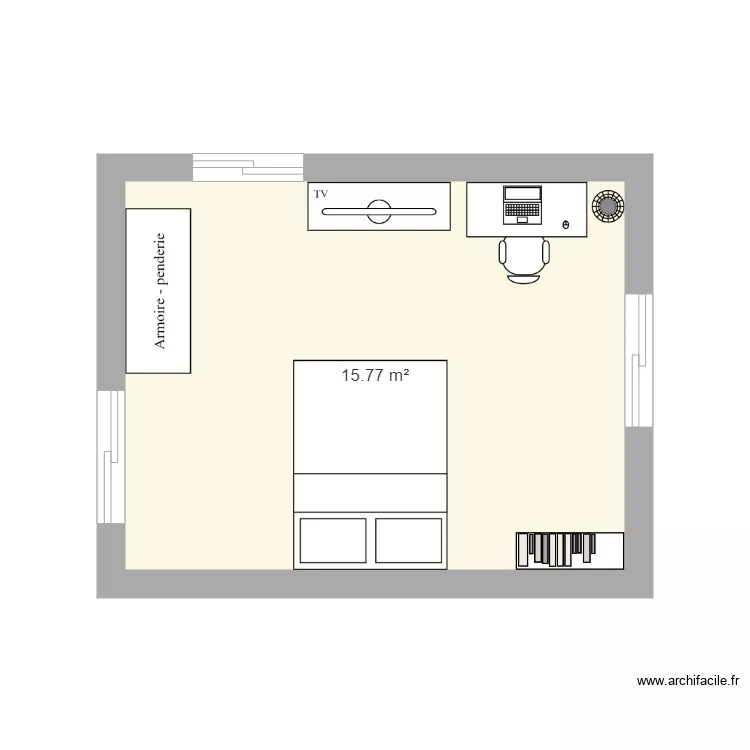 Chambre pour handicapée. Plan de Chambre pour handicapée. Plan de