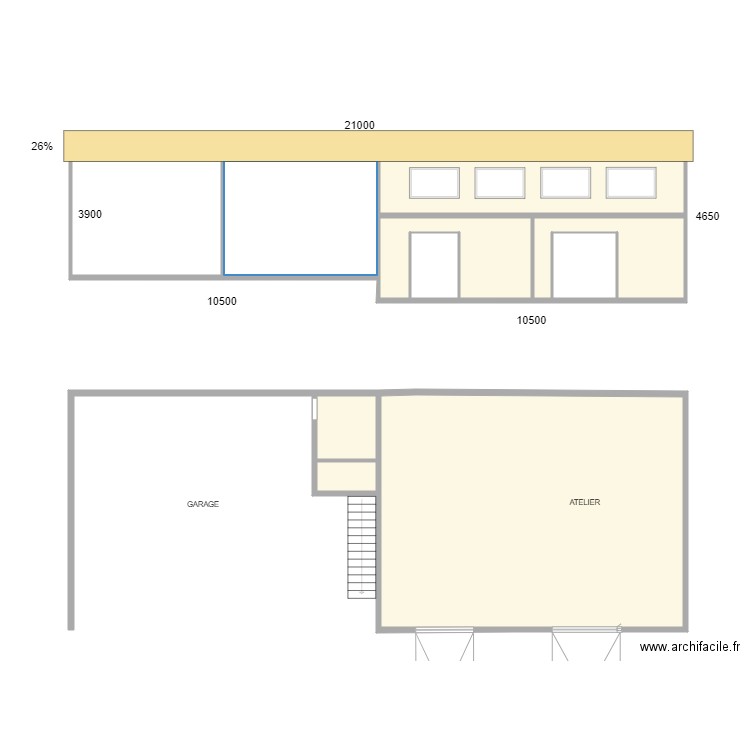 Hangar 2019. Plan de 10 pièces et 156 m2