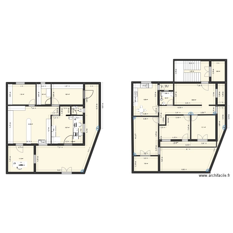 cuisine sous sol. Plan de 17 pièces et 315 m2