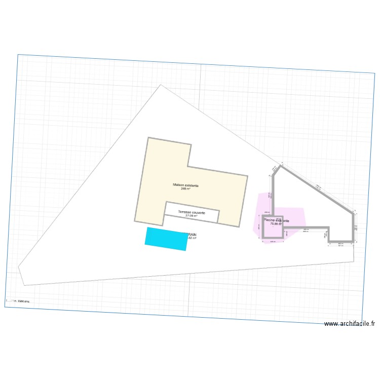 EXISTANT ET PROJET V5 en cours. Plan de 0 pièce et 0 m2