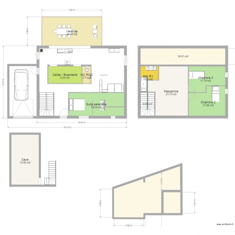 MAISON CAVE RDC R1. Plan de 0 pièce et 0 m2