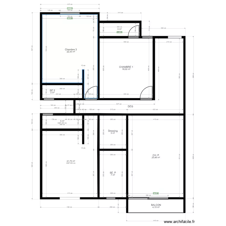 DUPLEX 5PIECES TERRAIN R1. Plan de 