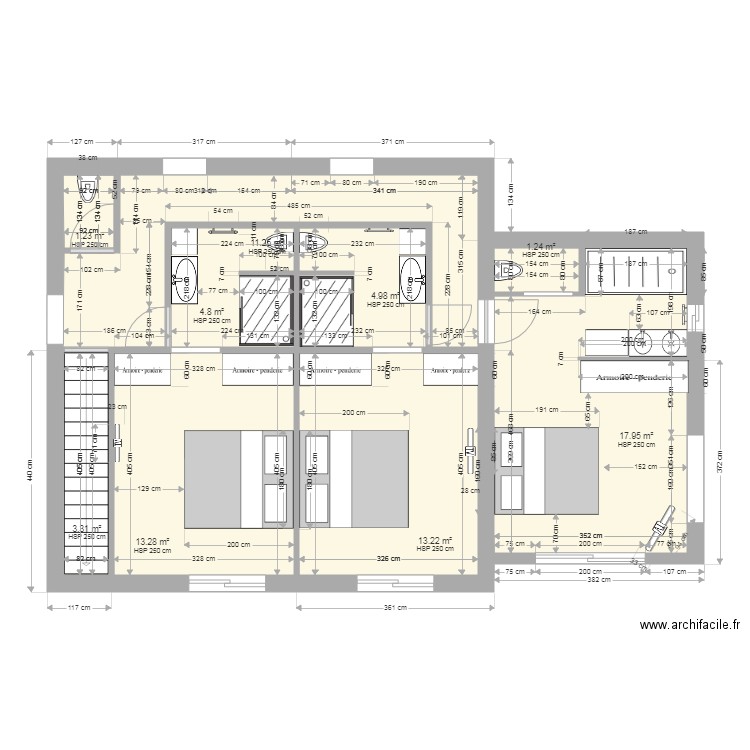 Chambre 1ier Tritons V3 essai1. Plan de 0 pièce et 0 m2
