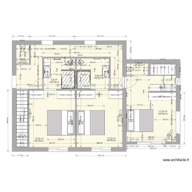 Chambre 1ier Tritons V3 essai1. Plan de 