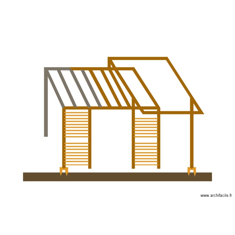 pergola deux niveaux. Plan de 0 pièce et 0 m2