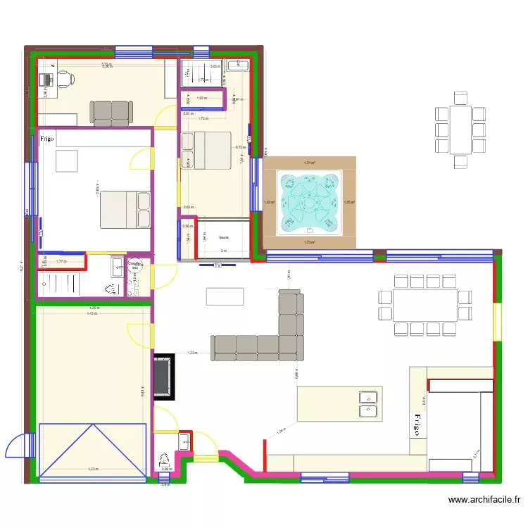 Maison Version 5. Plan de 9 Pièces et 63 m²