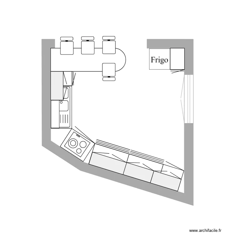 projet cuisine. Plan de 