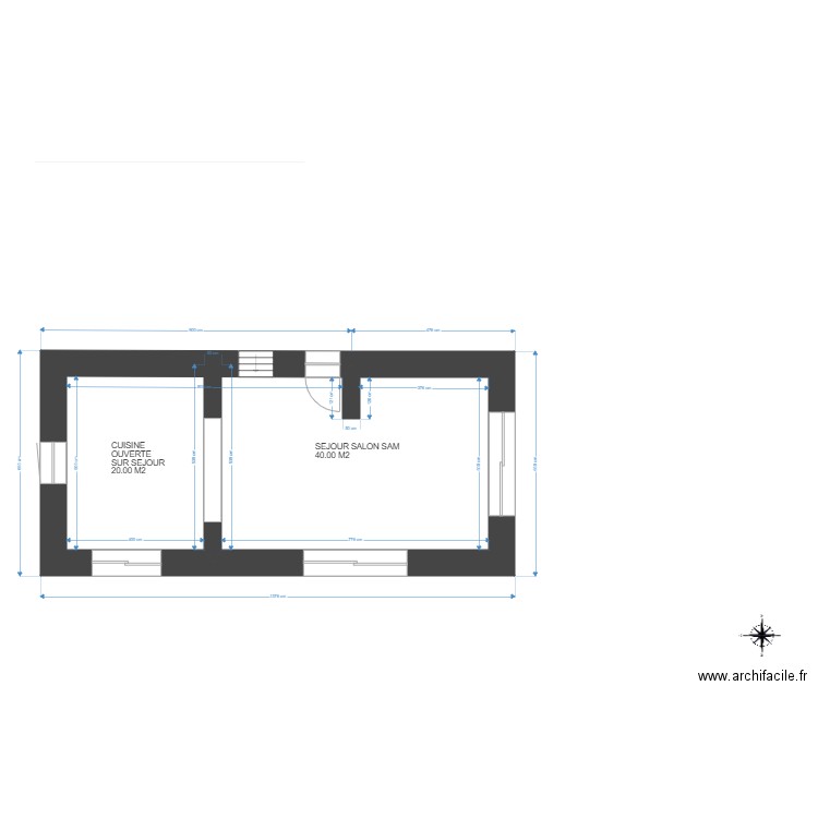 BERGERIE RDC FINAL. Plan de 1 pièce et 58 m2