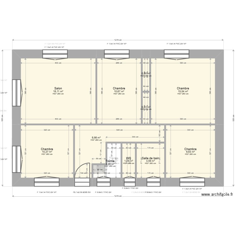  ML25003179  BIENFAIT . Plan de 16 pièces et 165 m2