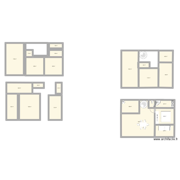 Maison. Plan de 22 pièces et 190 m2