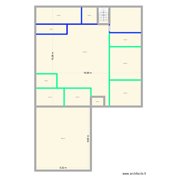 toulouse. Plan de 13 pièces et 314 m2